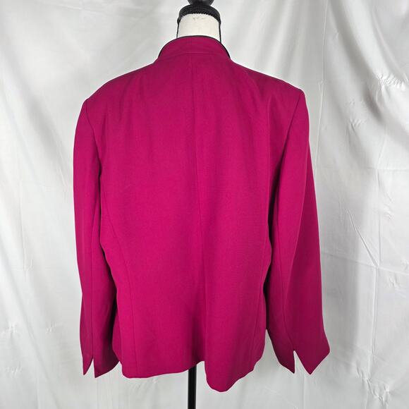 Jones Studio Blazer Women 18W Pink Fuchsia 3 Button Lined Career Jacket Preppy - Picture 6 of 12